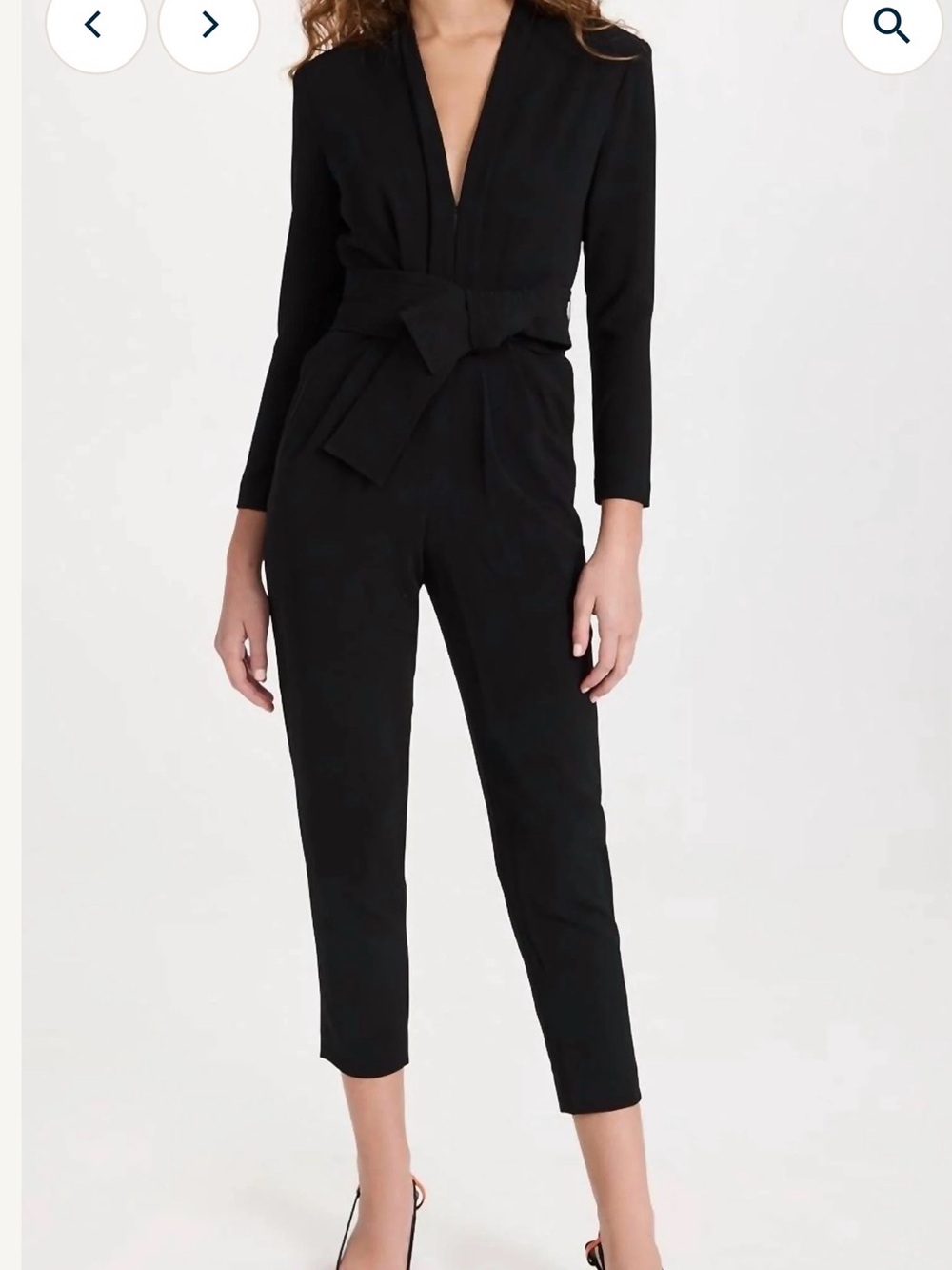 A.L.C. - Kieran Jumpsuit Black V-Neck Tie-Waist